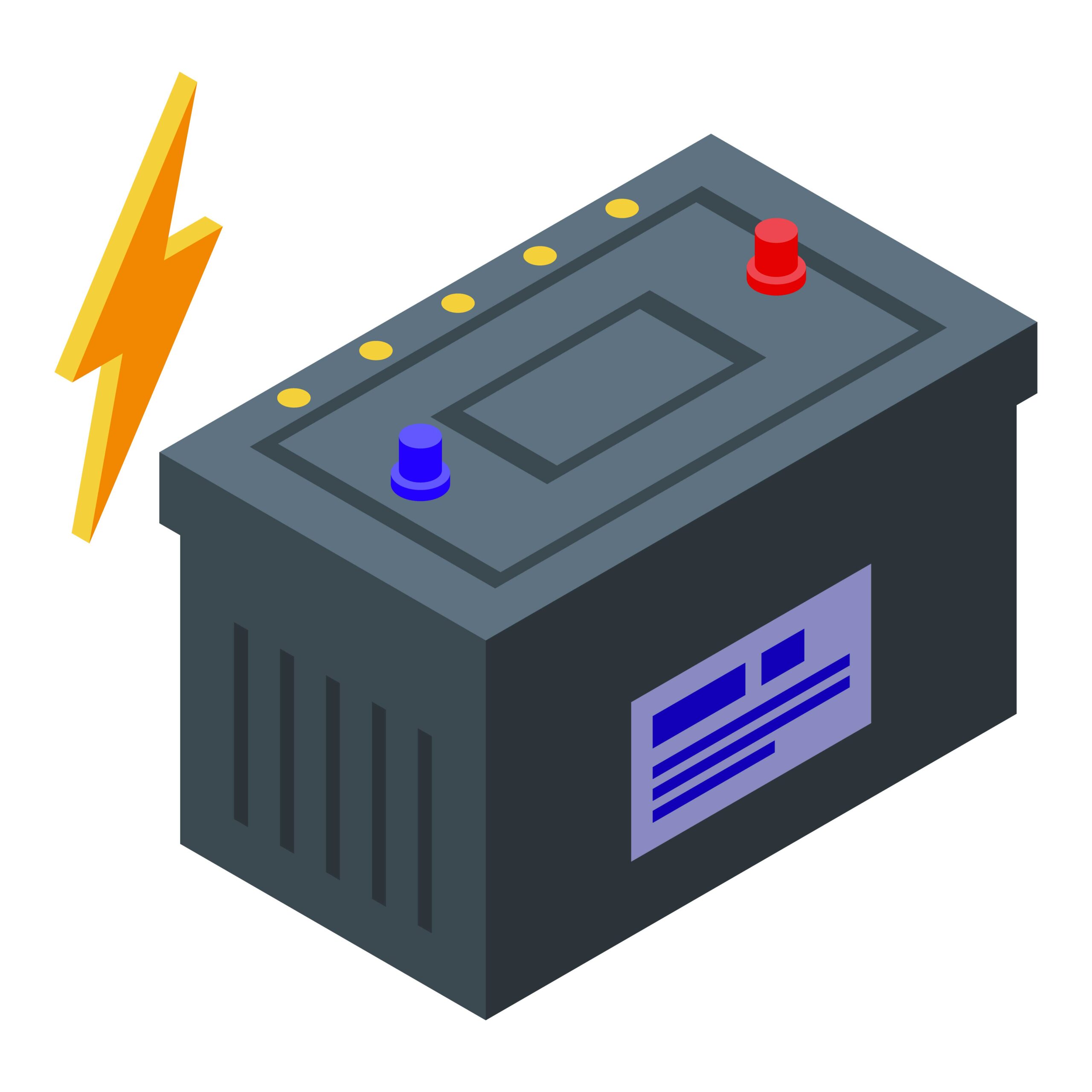 Car battery energy icon isometric vector. Ecology electric. Water eco nature