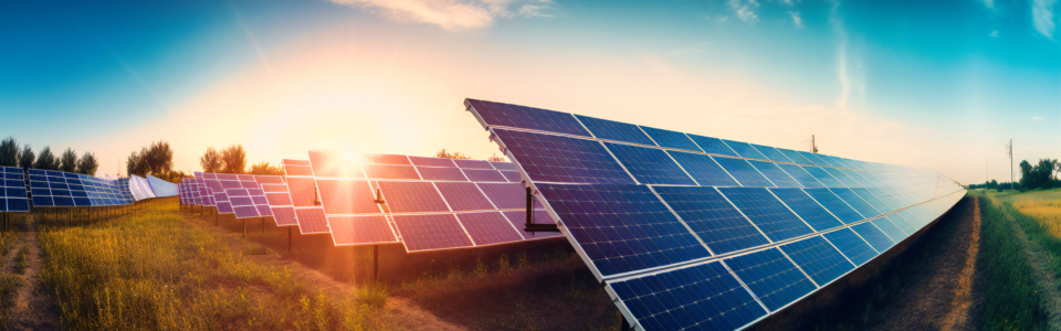 a photo showing several panels of solar in a field