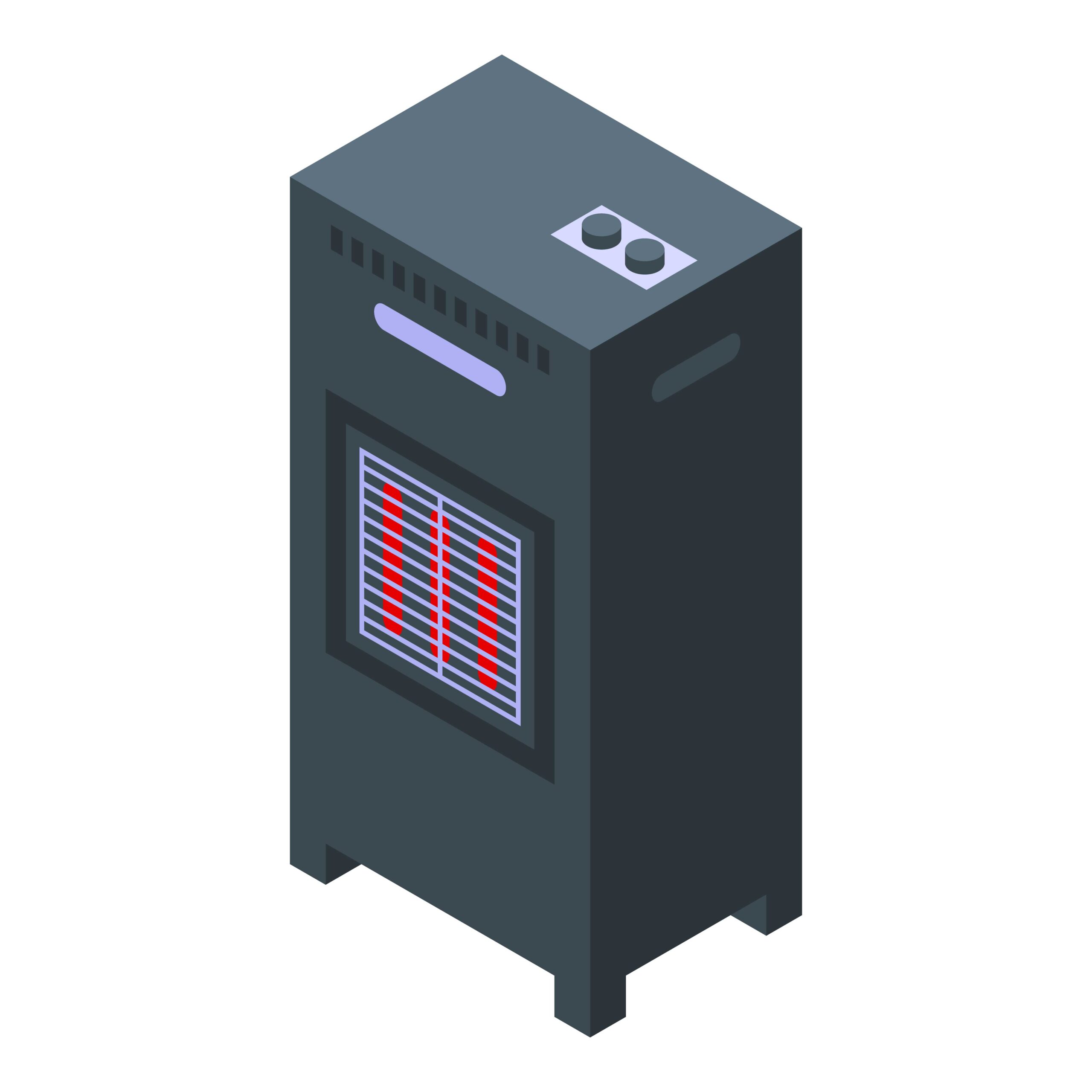 Gas heater icon isometric vector. Worker pipe. Man house